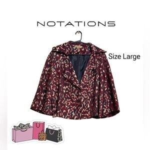 🖤 Notations Abstract Print Swing Jacket – Size Large